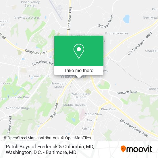 Patch Boys of Frederick & Columbia, MD map