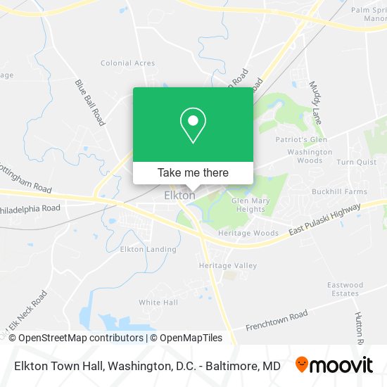 Elkton Town Hall map