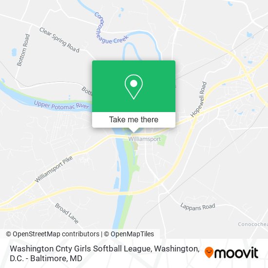 Washington Cnty Girls Softball League map