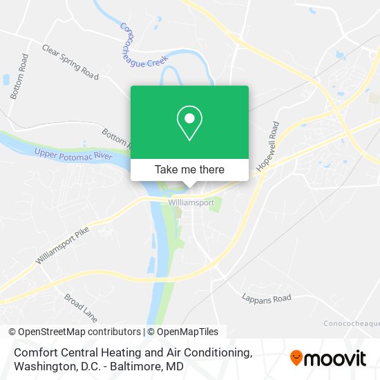 Comfort Central Heating and Air Conditioning map