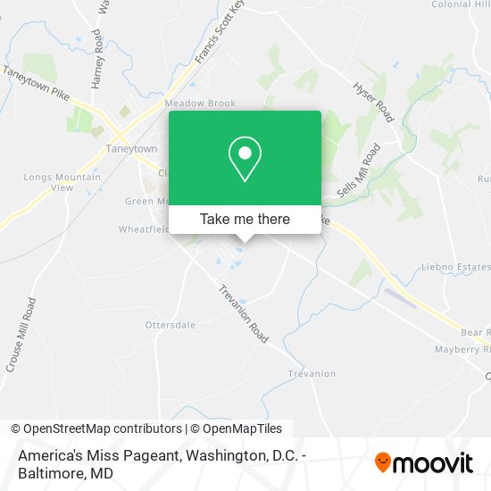 Mapa de America's Miss Pageant