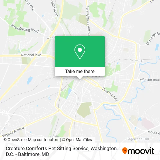 Creature Comforts Pet Sitting Service map