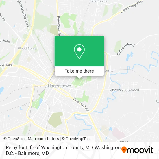 Relay for Life of Washington County, MD map