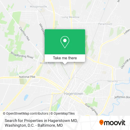 Search for Properties in Hagerstown MD map