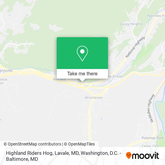 Highland Riders Hog, Lavale, MD map