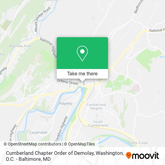 Cumberland Chapter Order of Demolay map