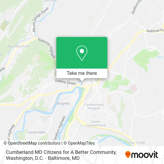 Cumberland MD Citizens for A Better Community map