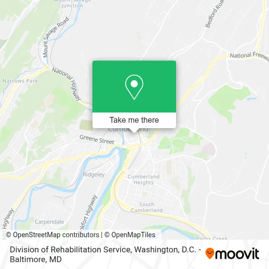 Division of Rehabilitation Service map