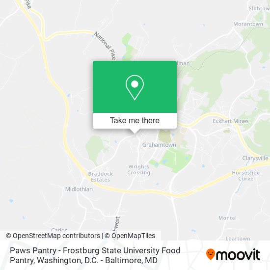Mapa de Paws Pantry - Frostburg State University Food Pantry