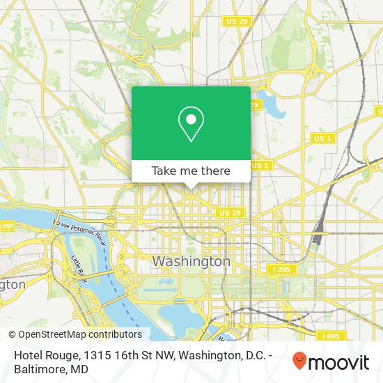 Hotel Rouge, 1315 16th St NW map
