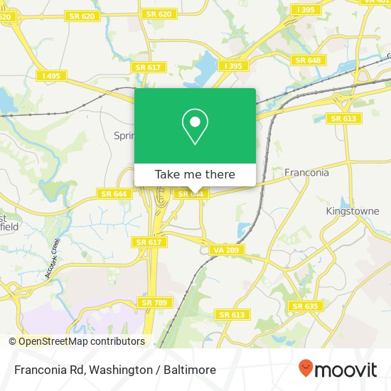 Franconia Rd, Springfield, VA 22150 map