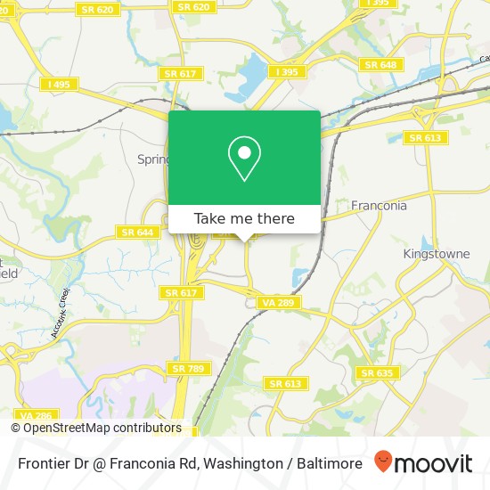Frontier Dr @ Franconia Rd, Springfield, VA 22150 map