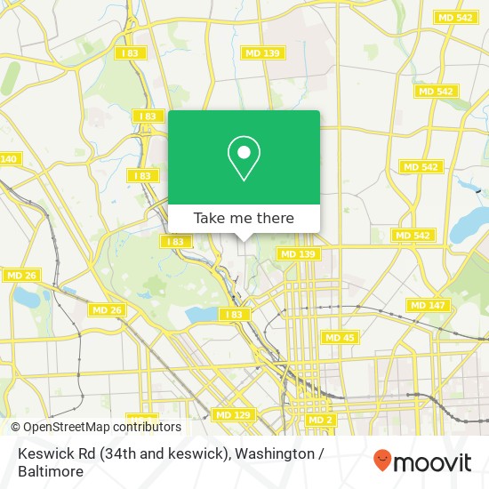 Mapa de Keswick Rd (34th and keswick), Baltimore, MD 21211