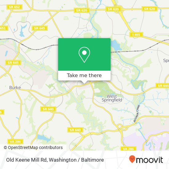 Mapa de Old Keene Mill Rd, Springfield, VA 22152