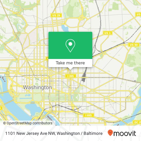 Mapa de 1101 New Jersey Ave NW, Washington, DC 20001