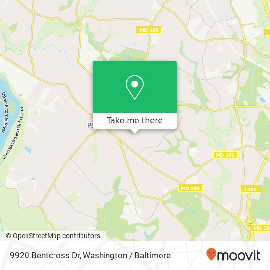 9920 Bentcross Dr, Potomac, MD 20854 map