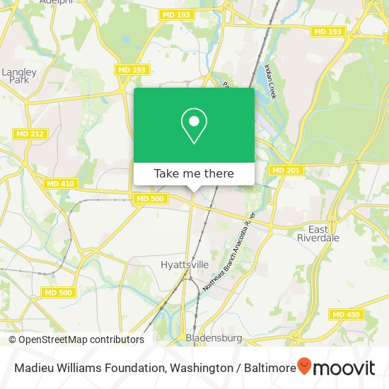 Mapa de Madieu Williams Foundation, 6411 Baltimore Ave