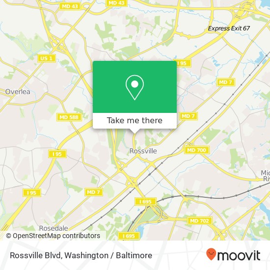 Mapa de Rossville Blvd, Rosedale, MD 21237