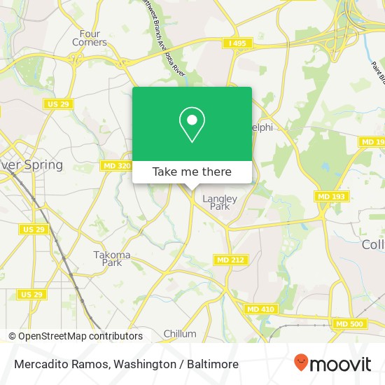 Mapa de Mercadito Ramos, 8000 New Hampshire Ave