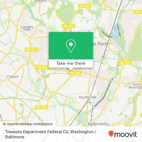 Treasury Department Federal CU, 3700 East-West Hwy map