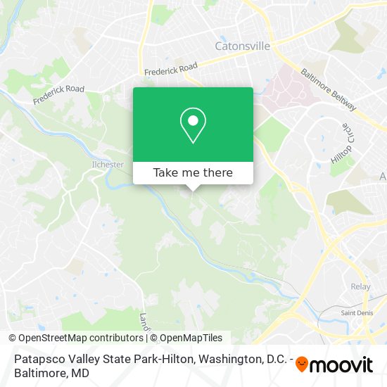 Patapsco Valley State Park-Hilton map