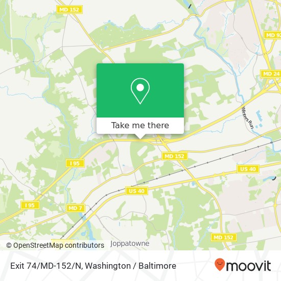 Exit 74/MD-152/N map