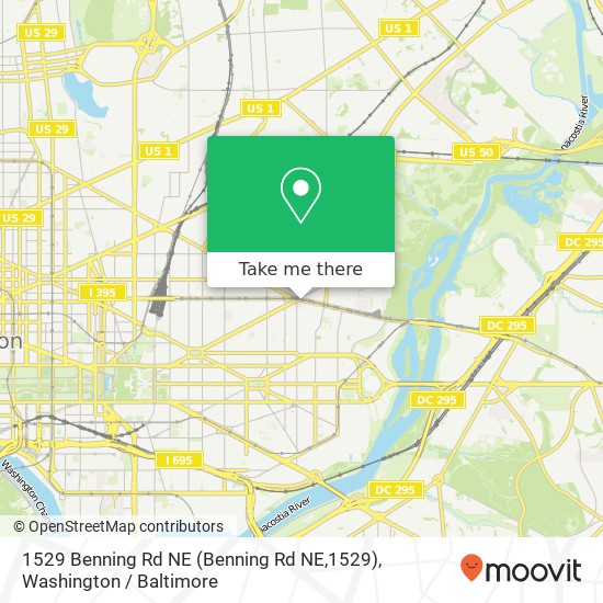 Mapa de 1529 Benning Rd NE (Benning Rd NE,1529), Washington, DC 20002