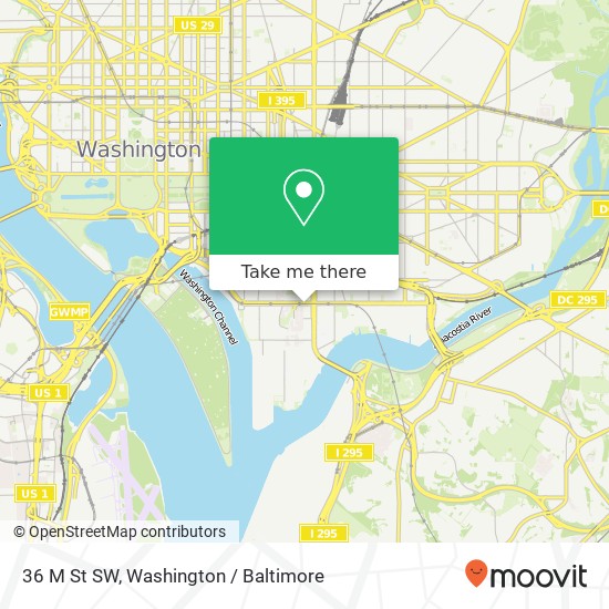 Mapa de 36 M St SW, Washington, DC 20024