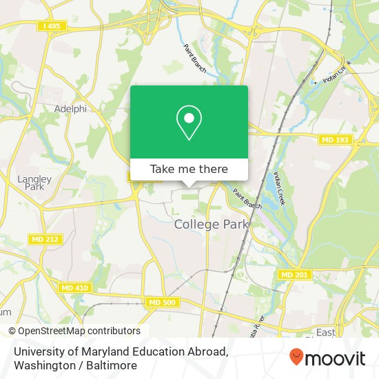 University of Maryland Education Abroad, 1118 H J Patterson Hall map