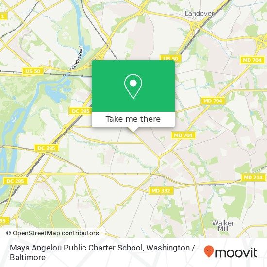 Mapa de Maya Angelou Public Charter School, 939 55th St NE