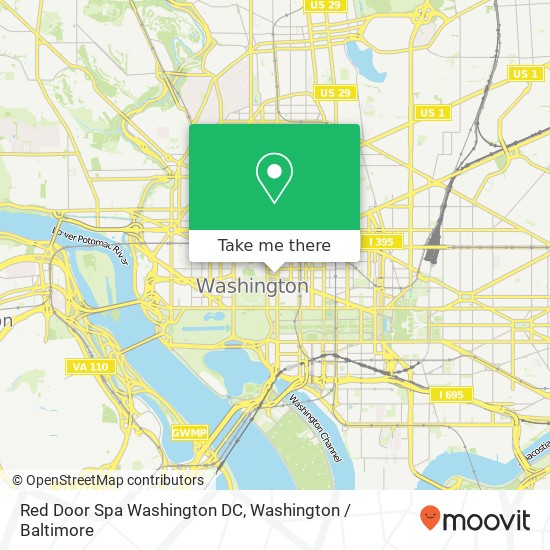 Mapa de Red Door Spa Washington DC, 1401 Pennsylvania Ave NW