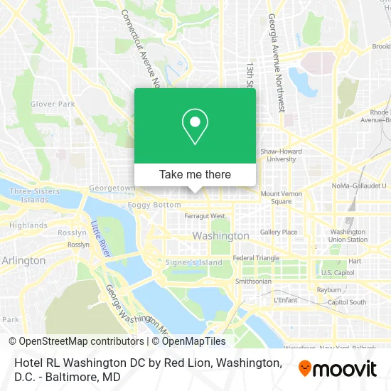 Hotel RL Washington DC by Red Lion map
