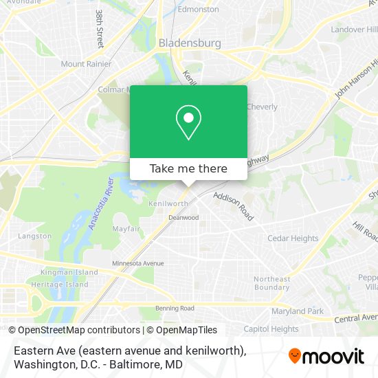 Mapa de Eastern Ave (eastern avenue and kenilworth)