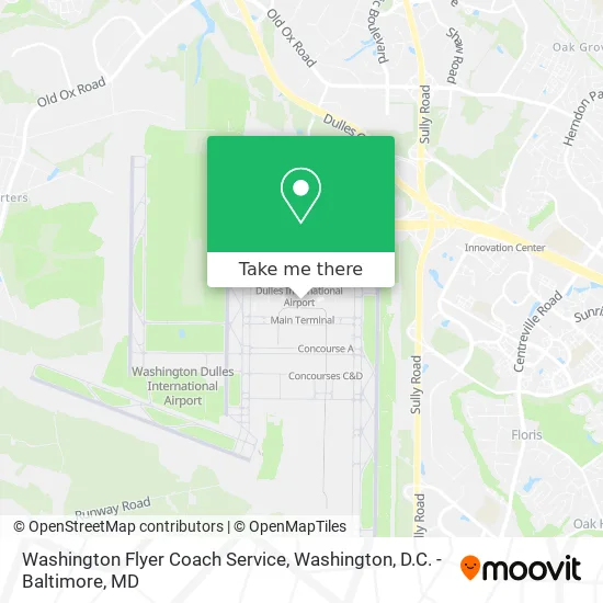 Washington Flyer Coach Service map