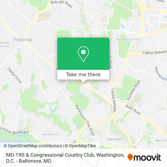 Mapa de MD-190 & Congressional Country Club