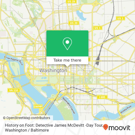History on Foot: Detective James McDevitt -Day Tour, 514 10th St NW map