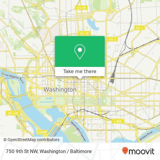 Mapa de 750 9th St NW, Washington, DC 20001