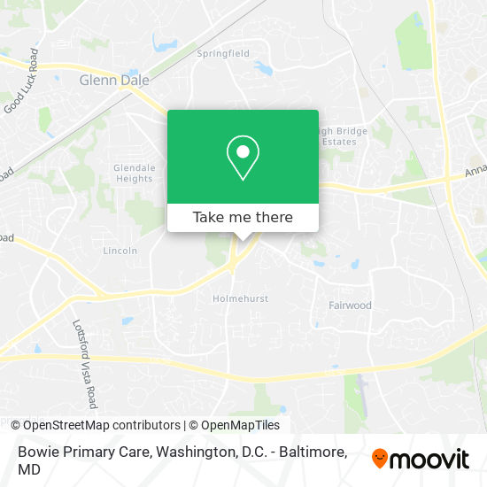 Bowie Primary Care map
