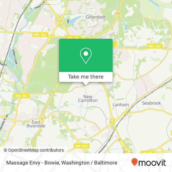 Mapa de Massage Envy - Bowie, Donoghue Dr