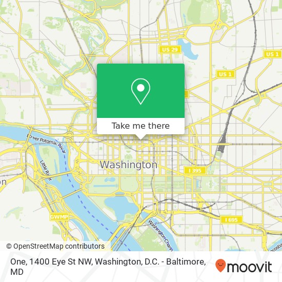 Mapa de One, 1400 Eye St NW