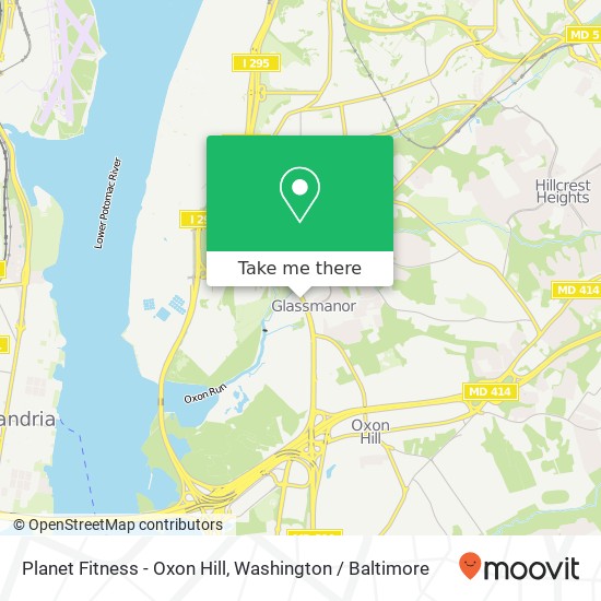 Planet Fitness - Oxon Hill, 5001 Indian Head Hwy map
