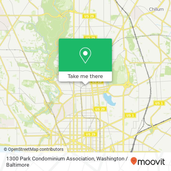 Mapa de 1300 Park Condominium Association, 1300 Park Rd NW