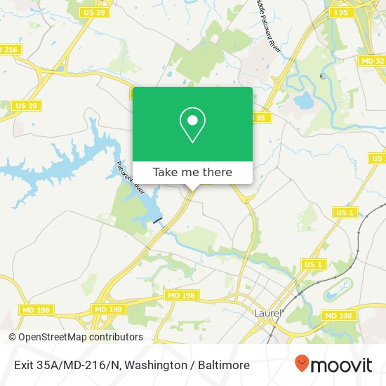Mapa de Exit 35A/MD-216/N