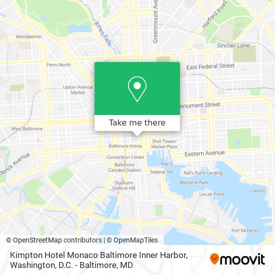 Kimpton Hotel Monaco Baltimore Inner Harbor map