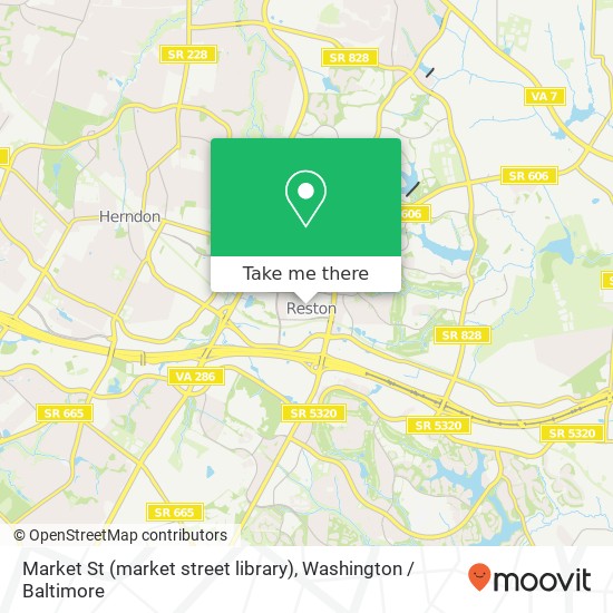 Mapa de Market St (market street library), Reston, VA 20190