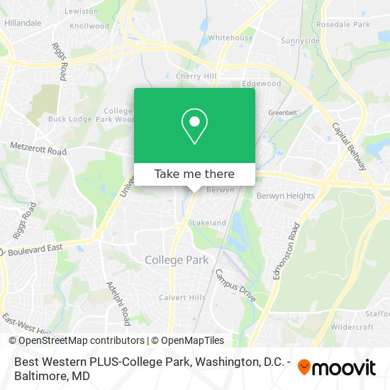 Best Western PLUS-College Park map