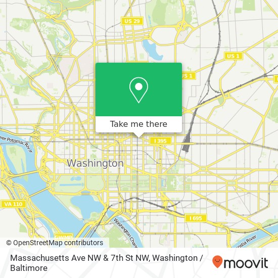 Massachusetts Ave NW & 7th St NW map