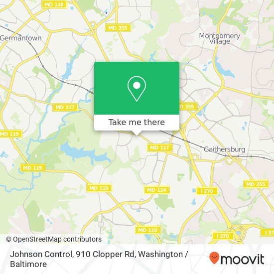 Mapa de Johnson Control, 910 Clopper Rd