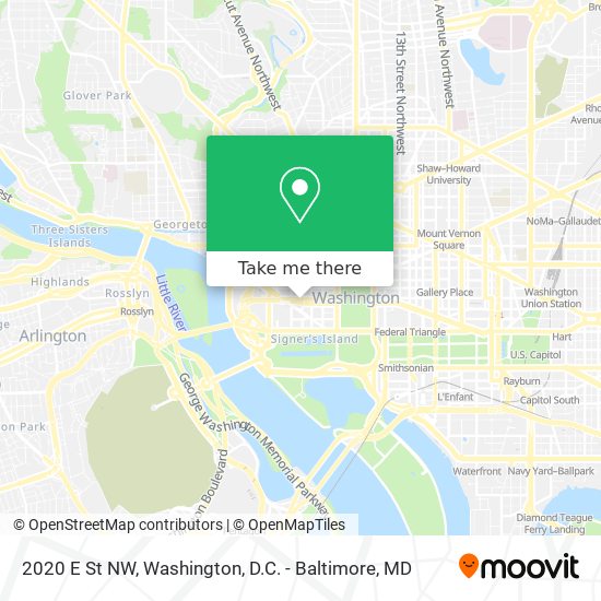 2020 E St NW map