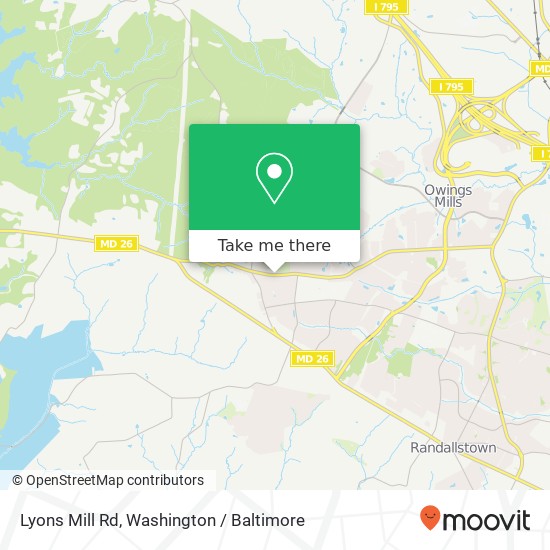 Mapa de Lyons Mill Rd, Owings Mills, MD 21117